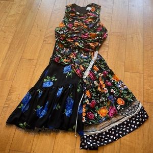 Multiple patterns, all silk, lining silk.